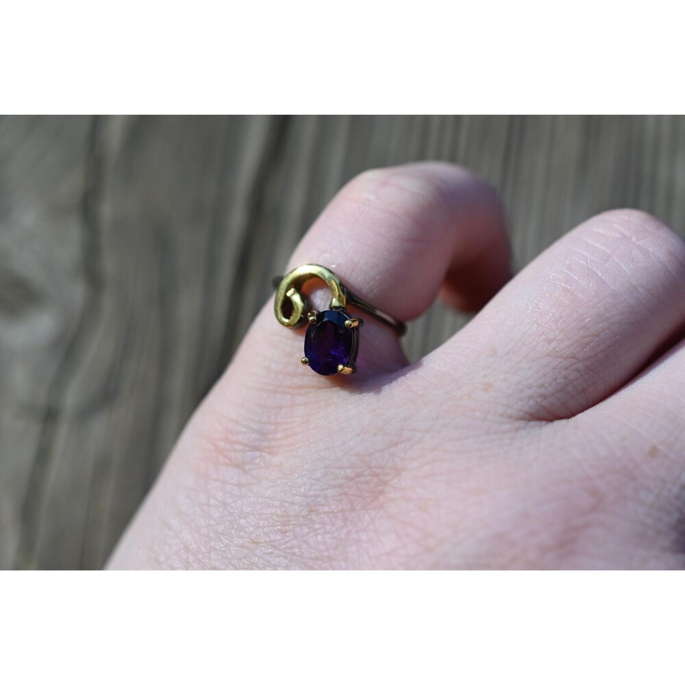 Amethyst engagement ring size 5 in sterling silver